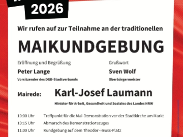 1. Mai 2026 in Remscheid